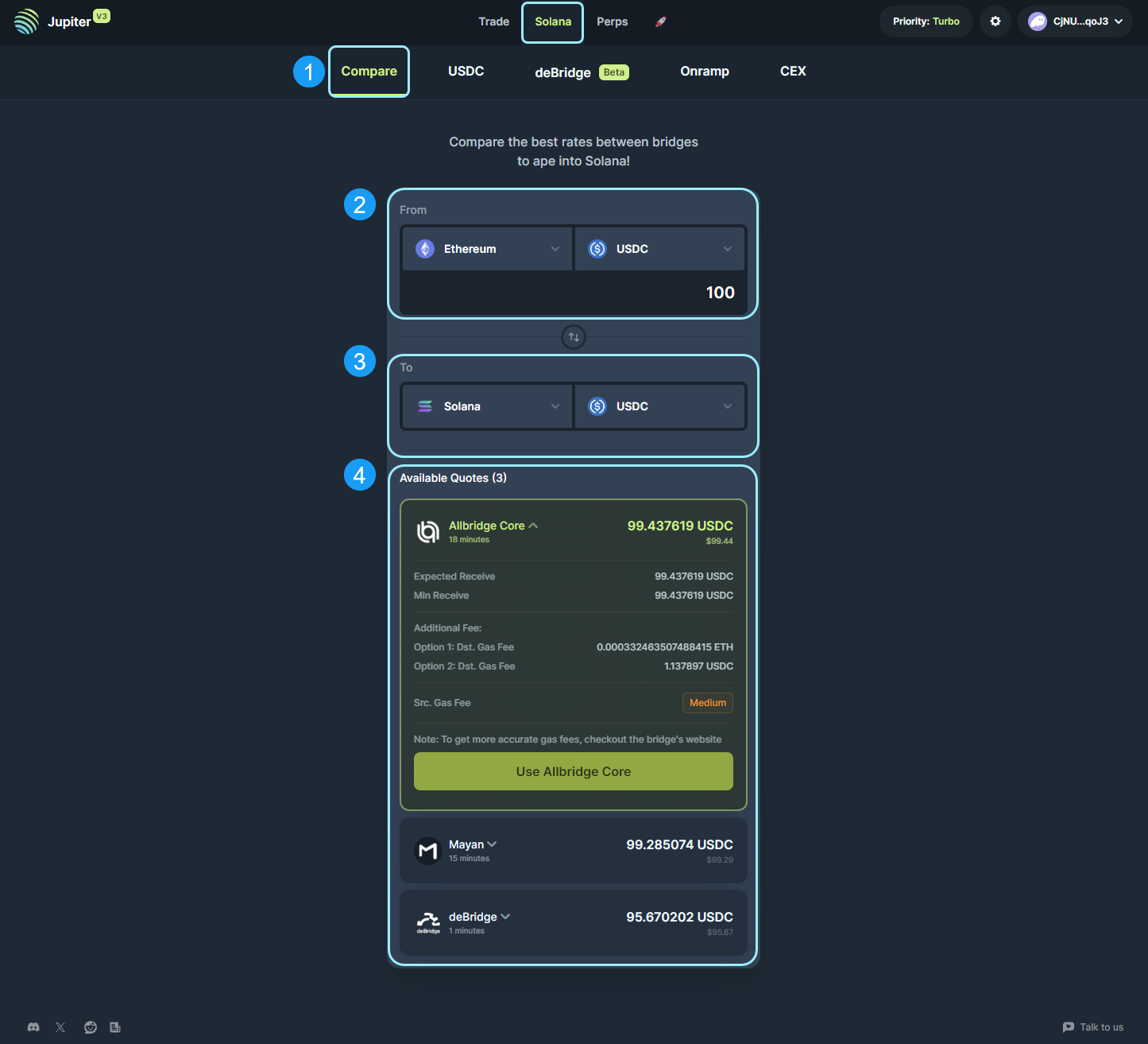 Bridge Comparator UI